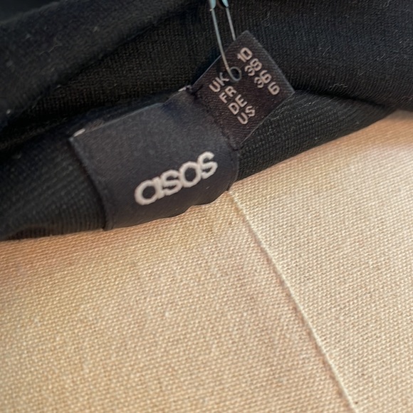 ASOS Cowl Black and White Pleated Party Dress - Picture 6 of 6